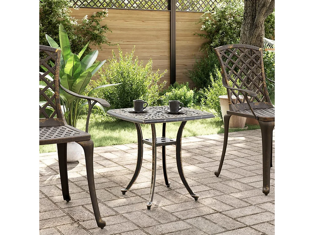 La Porte  Table de jardin bronze 53x53x53 cm aluminium coulé