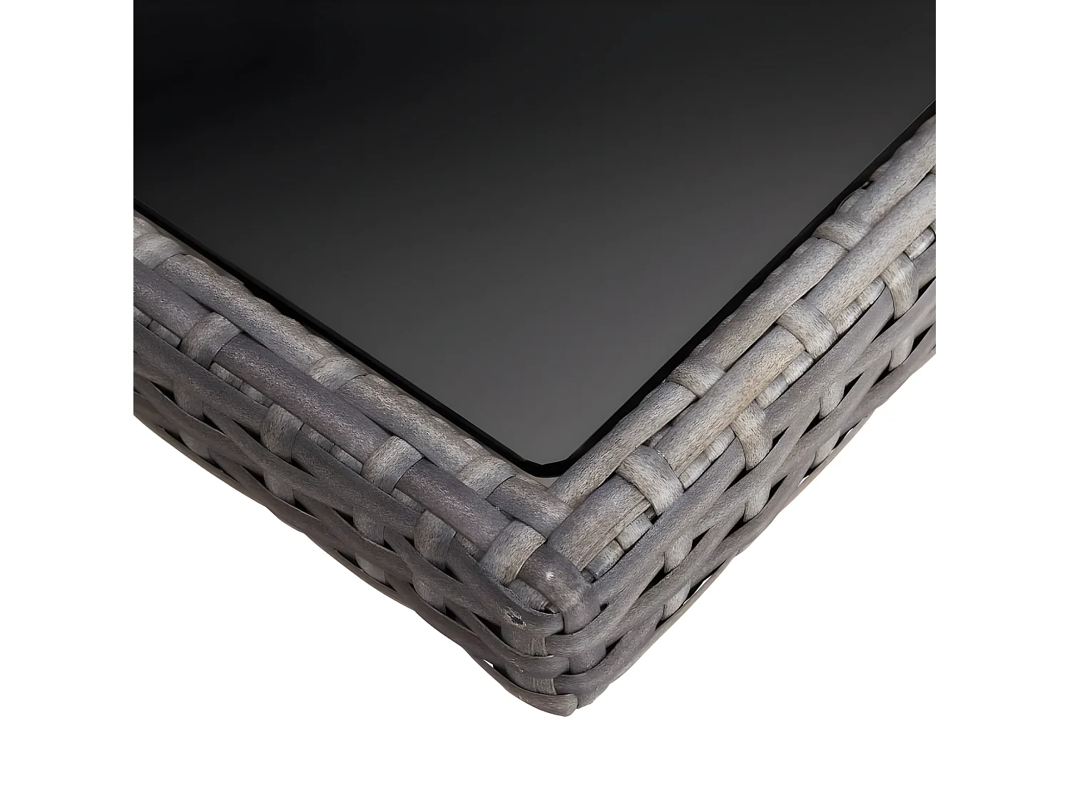 Tancredi  Tuintafel poly rattan en glas grijs