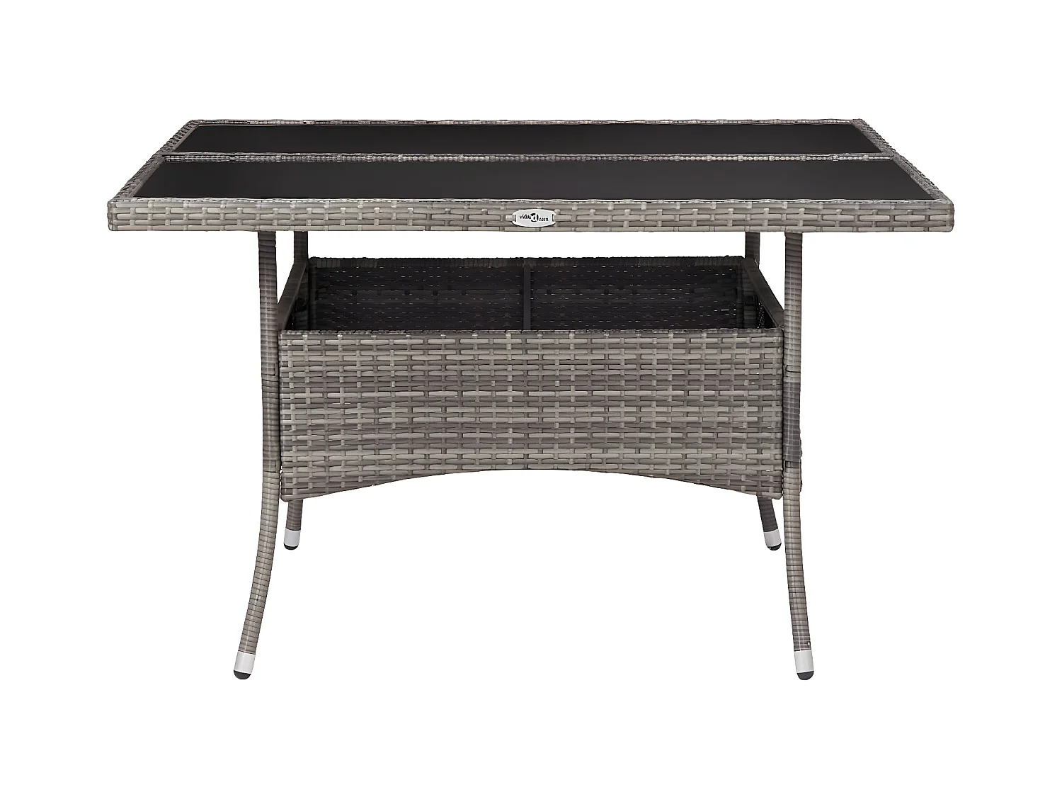 Tancredi  Table à manger d'extérieur Gris Résine tressée et verre