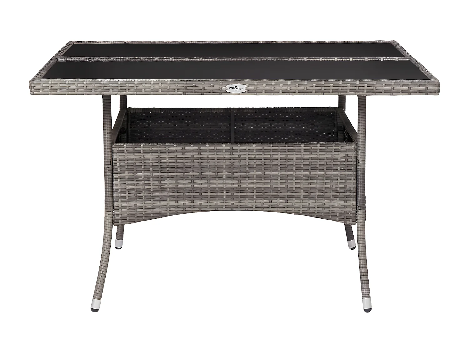 Tancredi  Table à manger d'extérieur Gris Résine tressée et verre