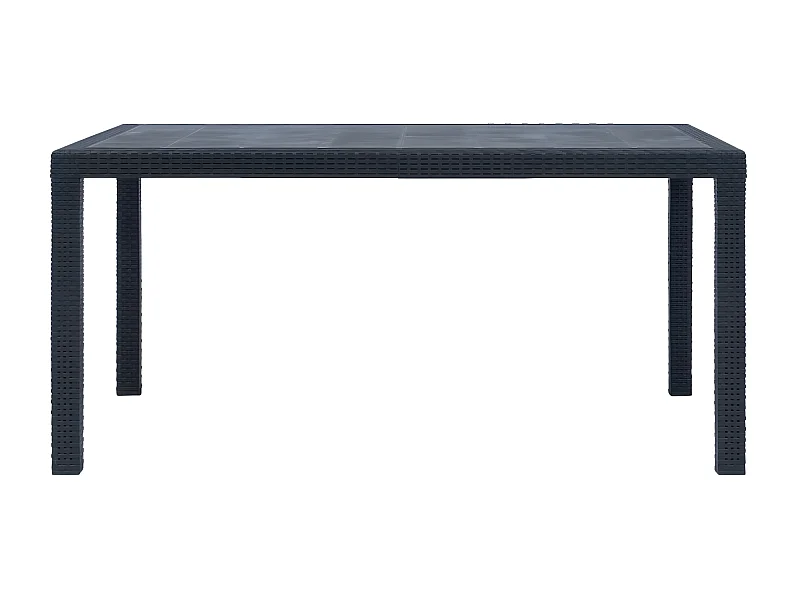 Celandor  Gartentisch Anthrazit 150x90x72 cm Kunststoff Rattan-Optik