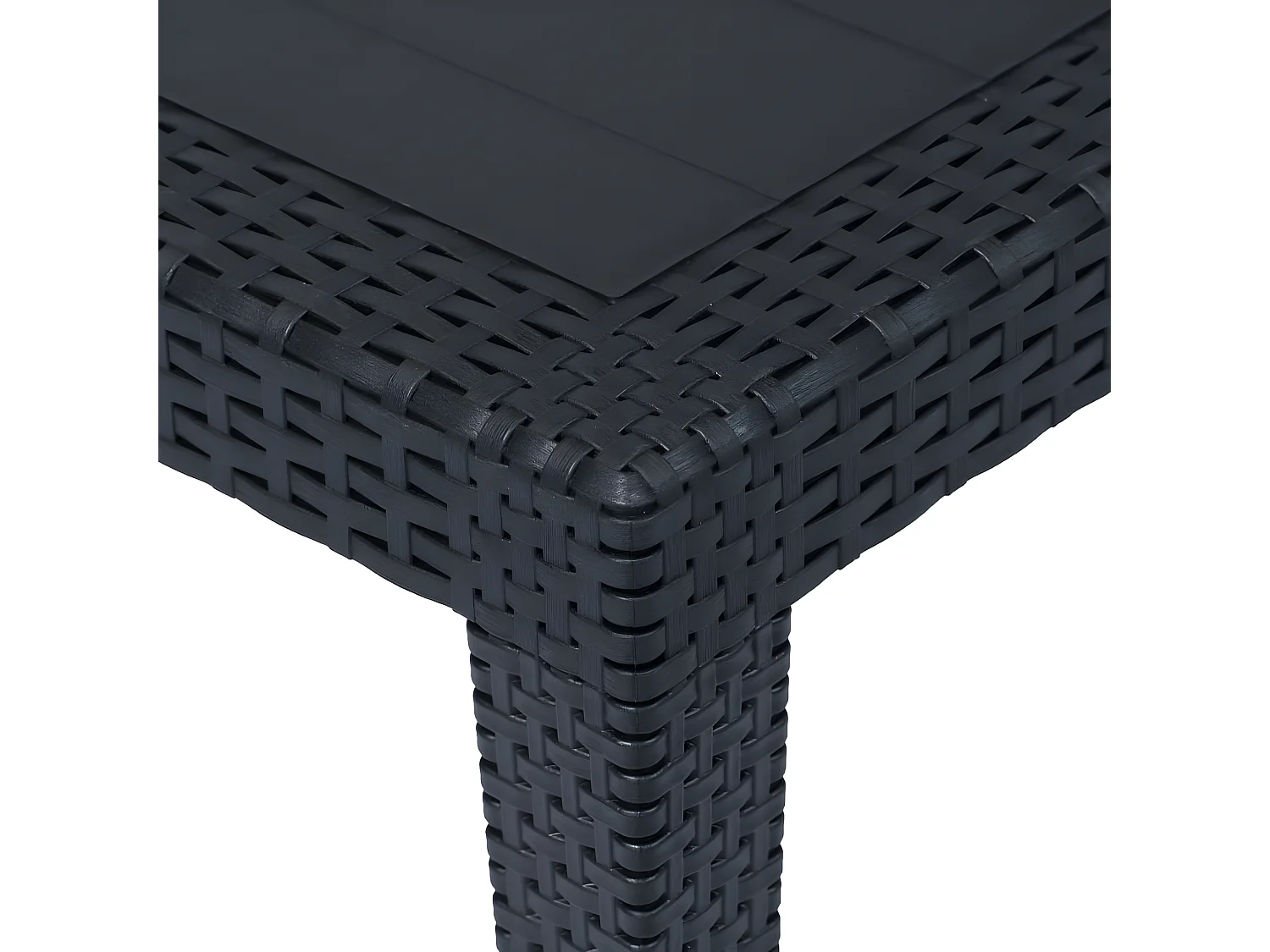 Celandor  Gartentisch Anthrazit 150x90x72 cm Kunststoff Rattan-Optik