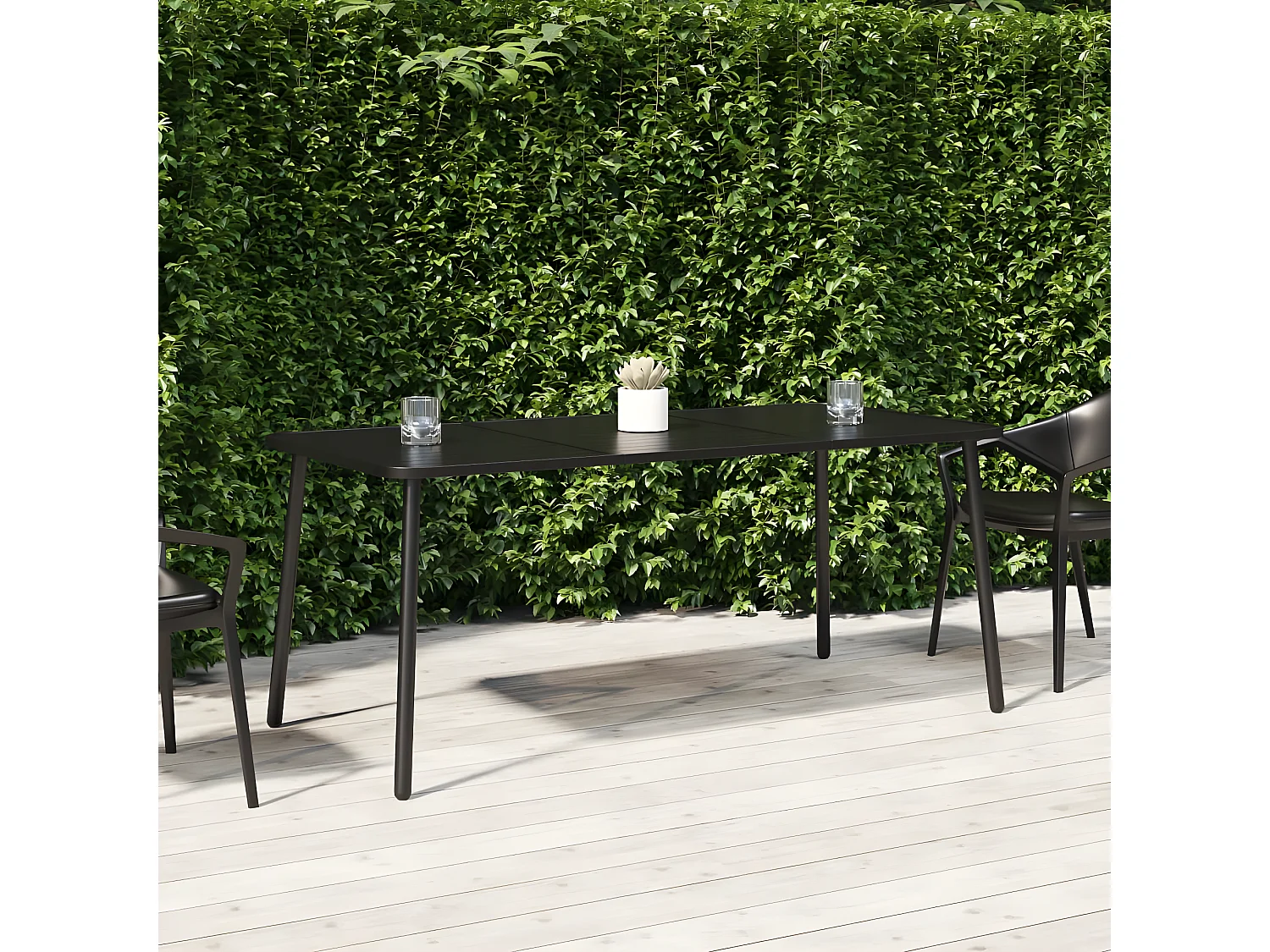 Fairbanks  Table de jardin anthracite 165x80x71 cm acier