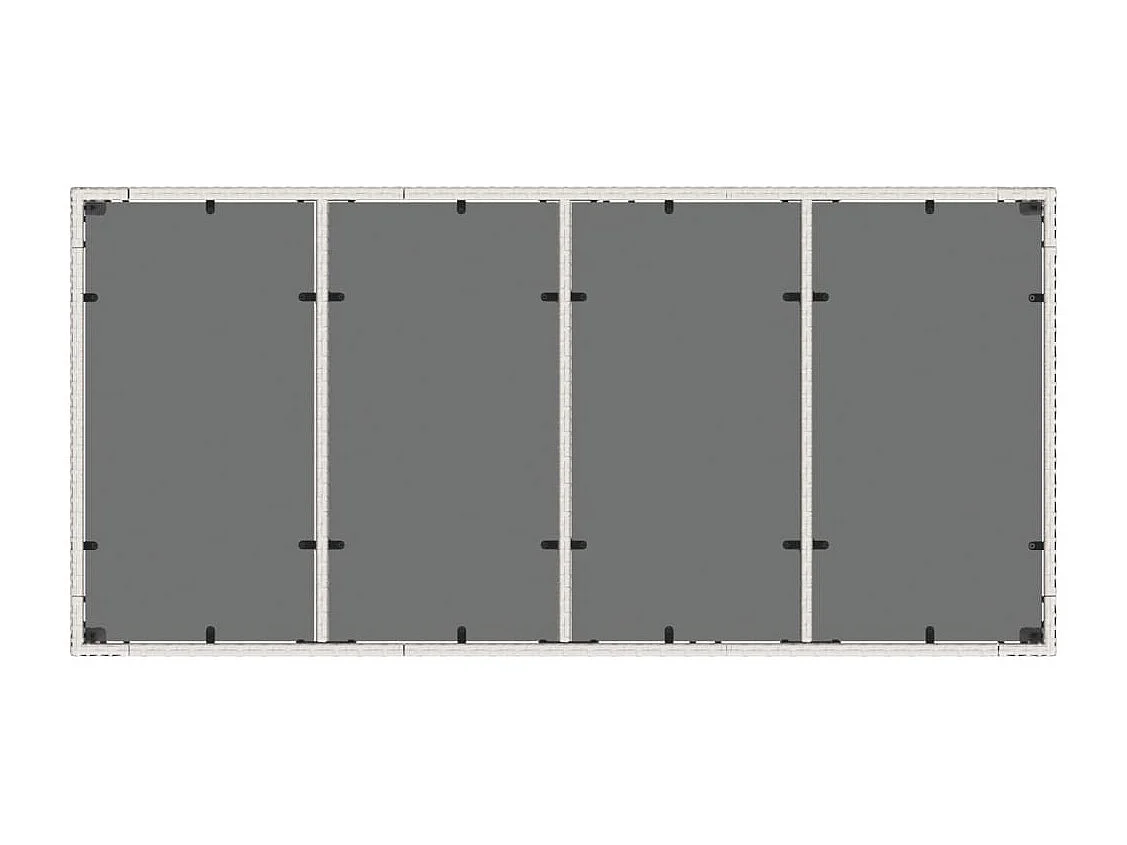 Porin  Tuintafel met glazen blad 190x90x75 cm poly rattan wit