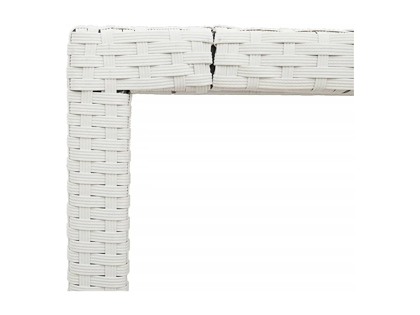 Porin  Tuintafel met glazen blad 190x90x75 cm poly rattan wit