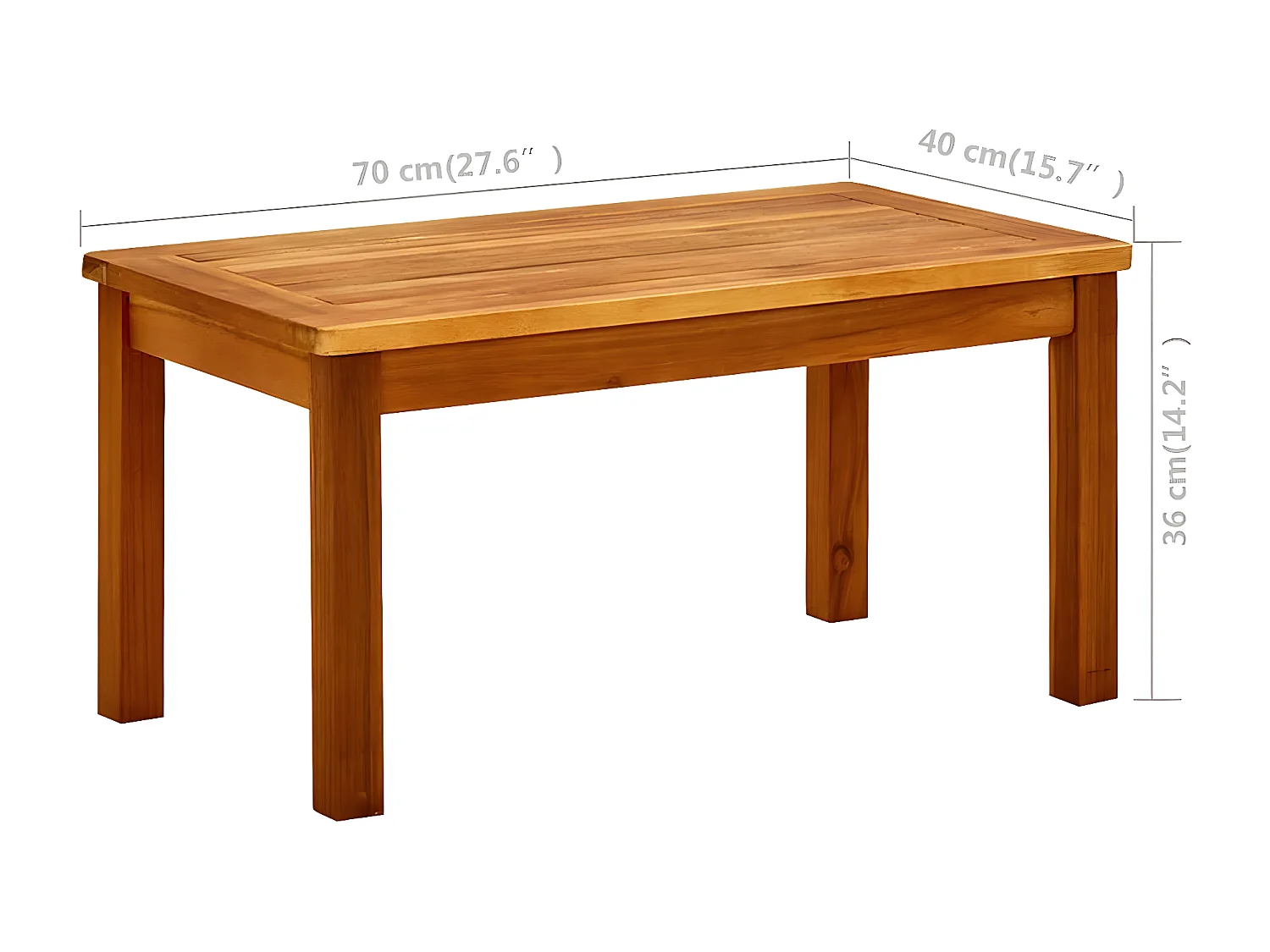 Calipatria  Table basse de jardin 70x40x36 cm Bois solide d'acacia