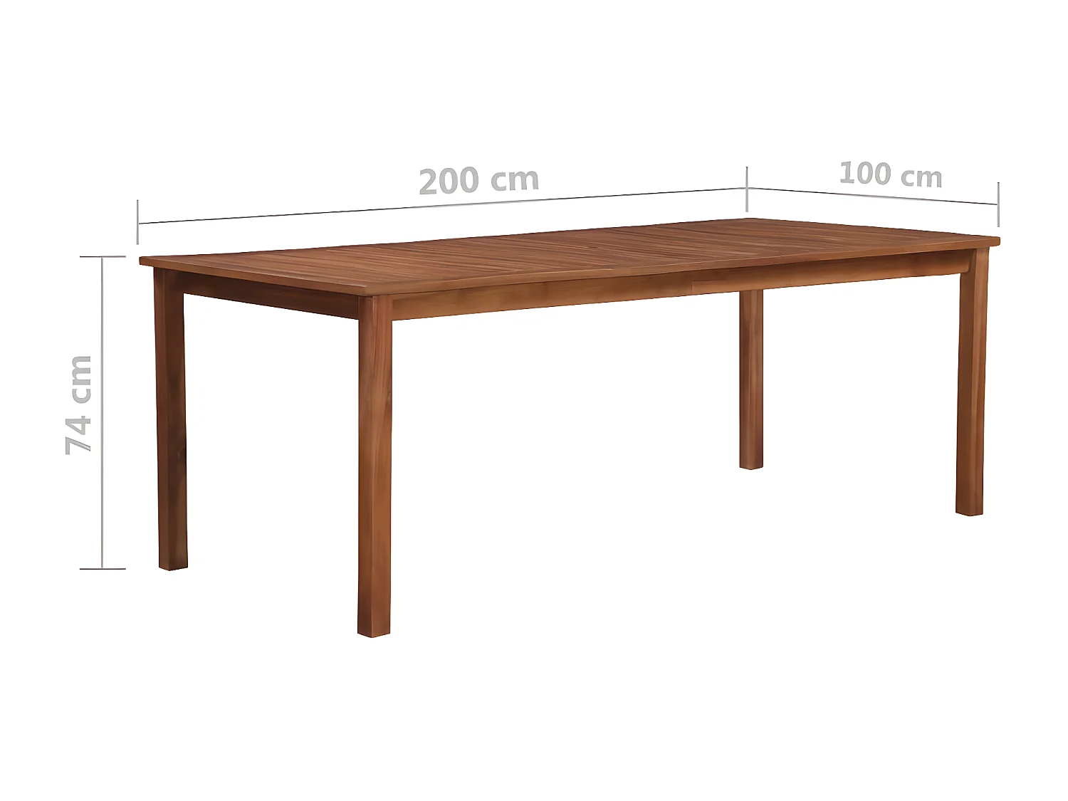 Amiens  Table de jardin 200x100x74 cm Bois d'acacia massif