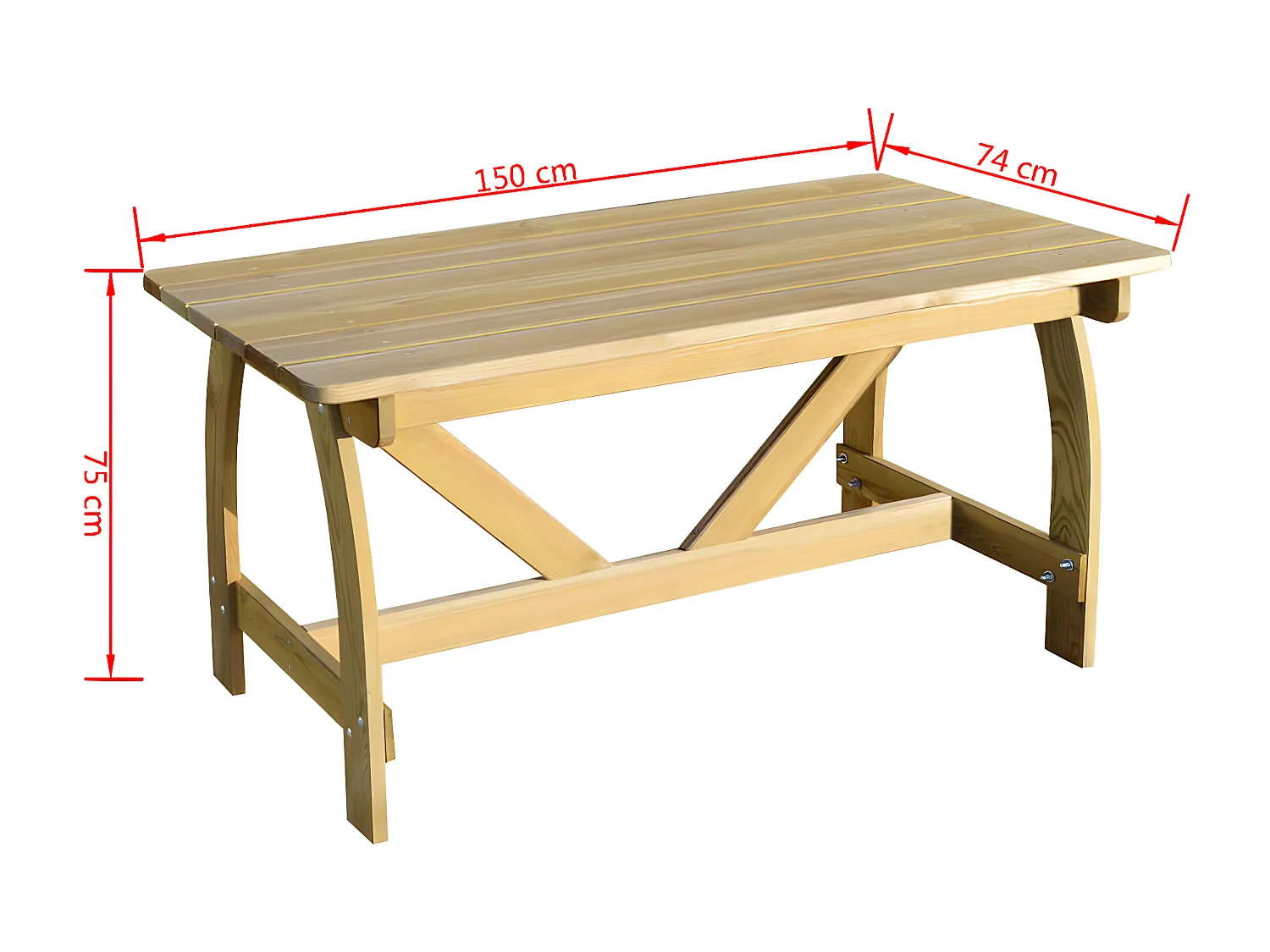 Garden Furniture -  Table de jardin 150x74x75 cm Bois de pin imprégné