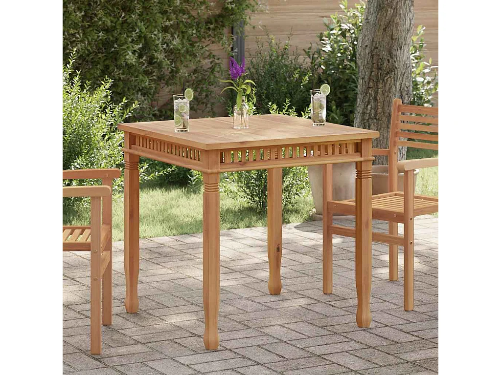 Yunus  Table à dîner de jardin 80x80x80 cm Bois de teck solide