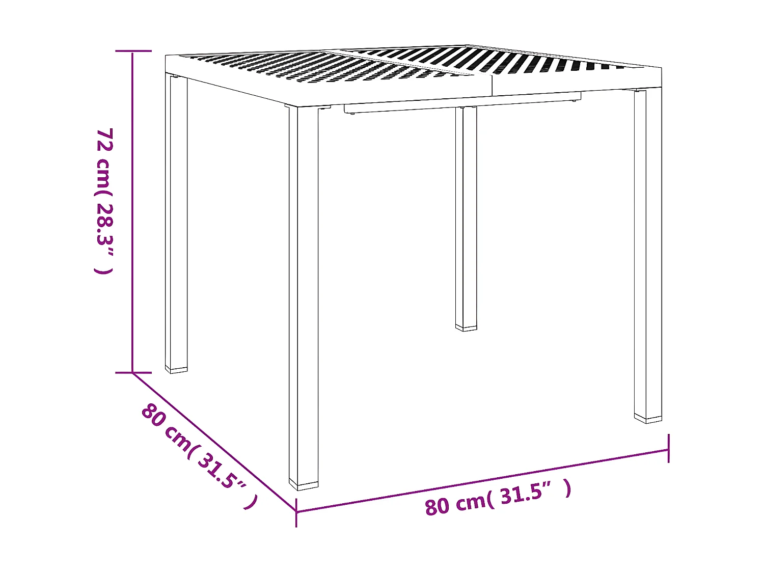 Chubbuck  Table de jardin anthracite 80x80x72 cm acier