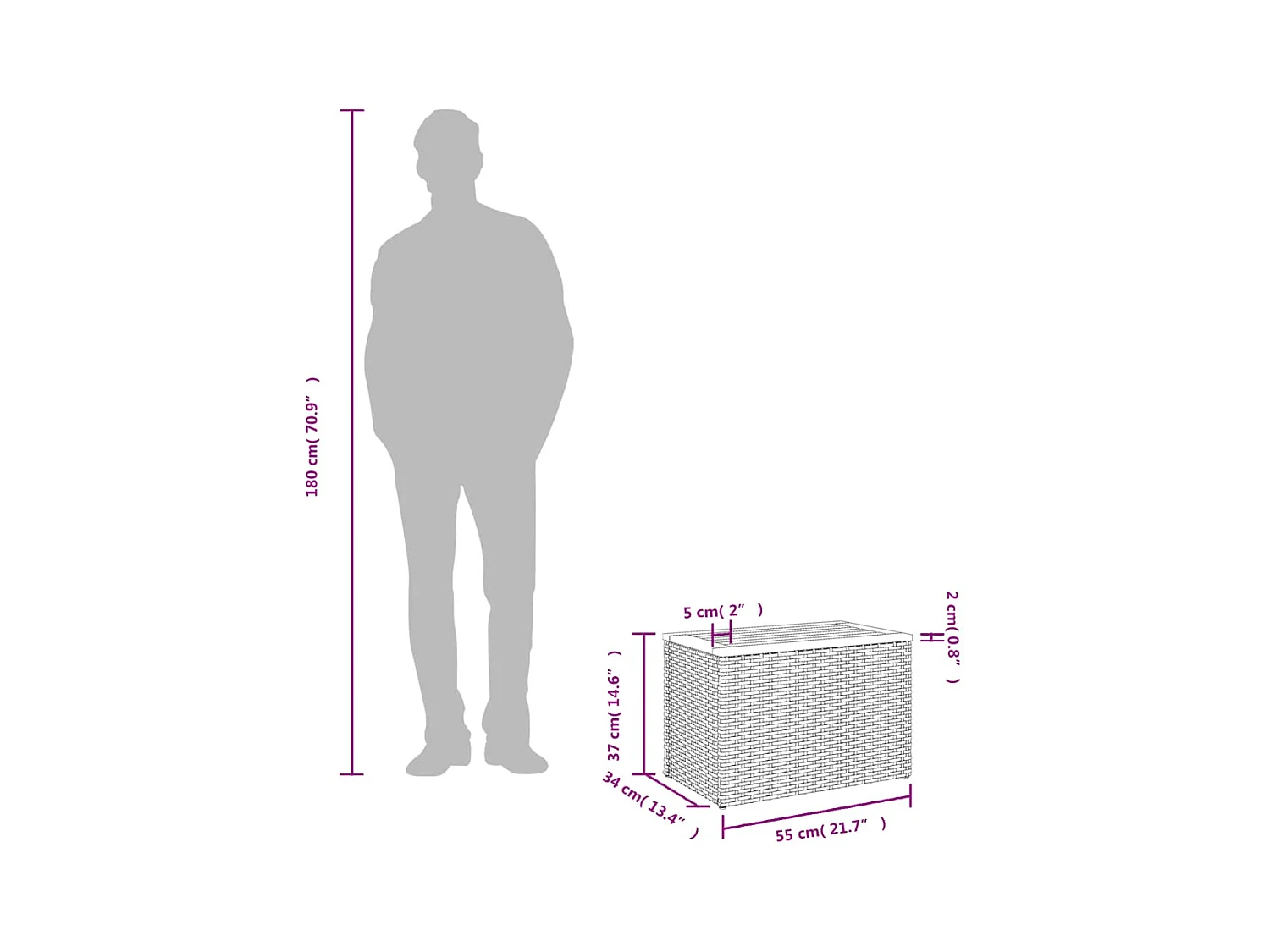 Emely  Tables d'appoint de jardin 2 pcs beige rotin bois massif