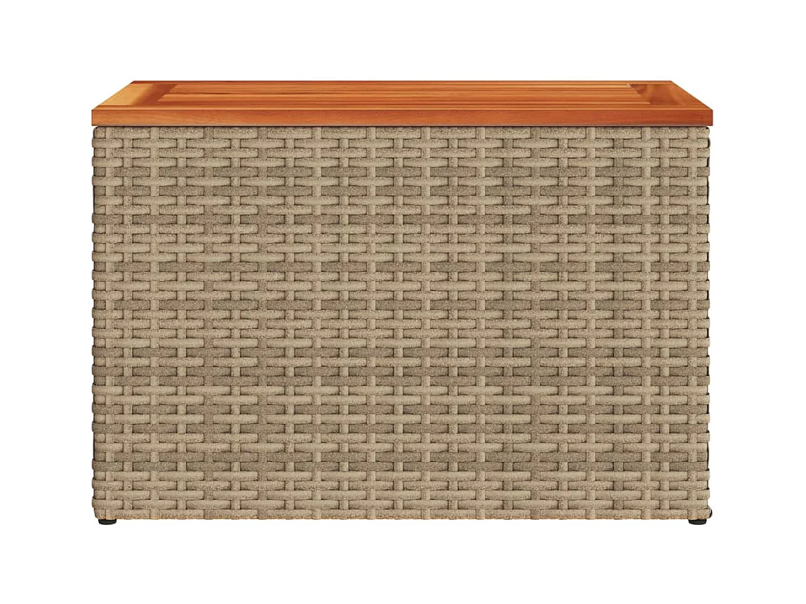 Emely  Tables d'appoint de jardin 2 pcs beige rotin bois massif