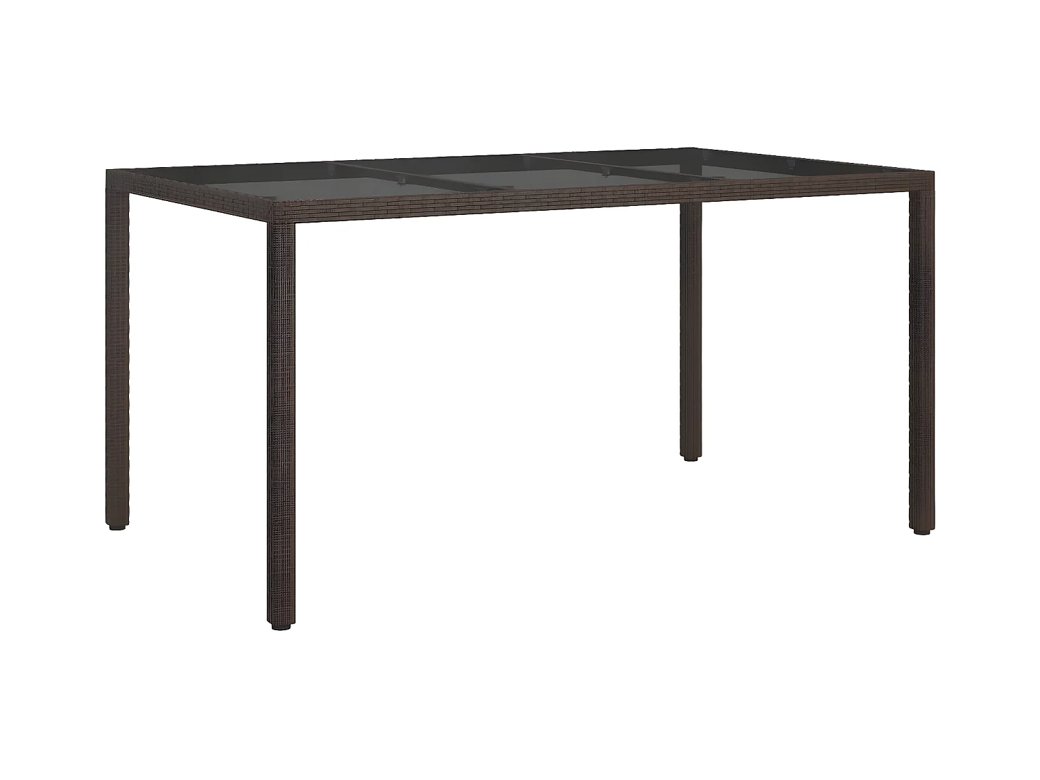 Harko  Table de jardin 150x90x75 cm Verre trempé/résine tressée Marron