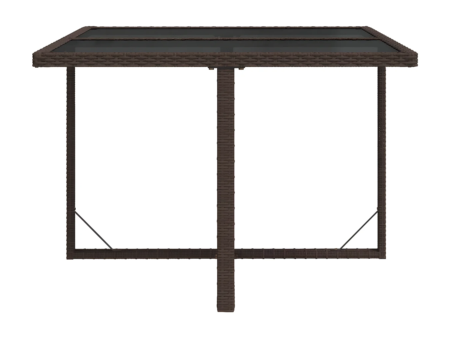 Cihangir  Tavolo da Giardino Marrone 109x107x74 cm in Polyrattan e Vetro