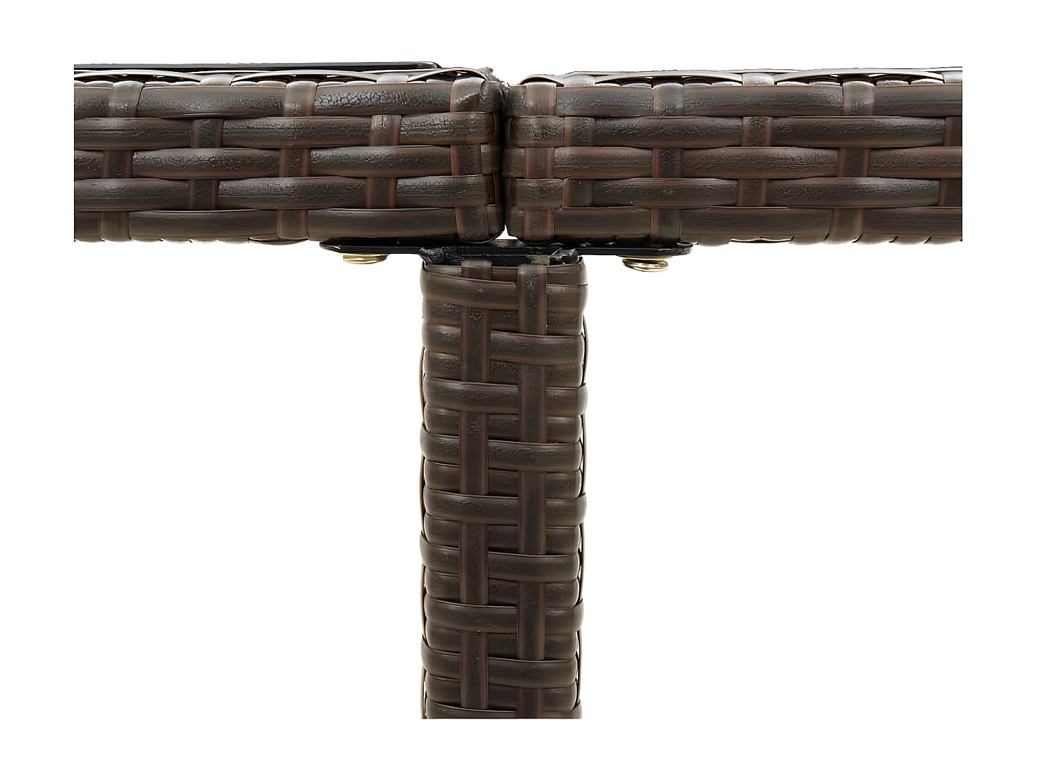 Cihangir  Tavolo da Giardino Marrone 109x107x74 cm in Polyrattan e Vetro