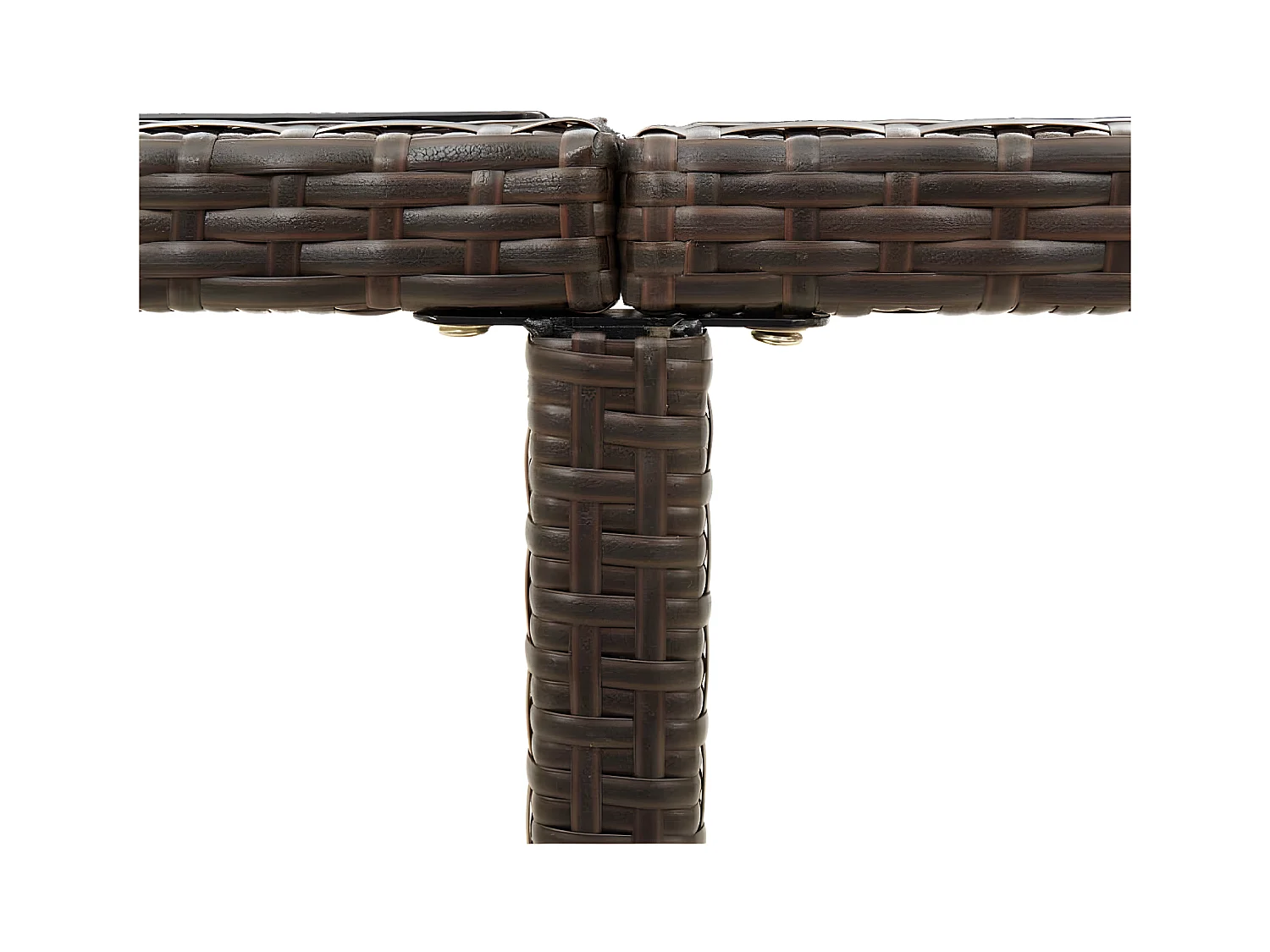 Cihangir  Table de jardin Marron 109x107x74 cm Résine tressée et verre