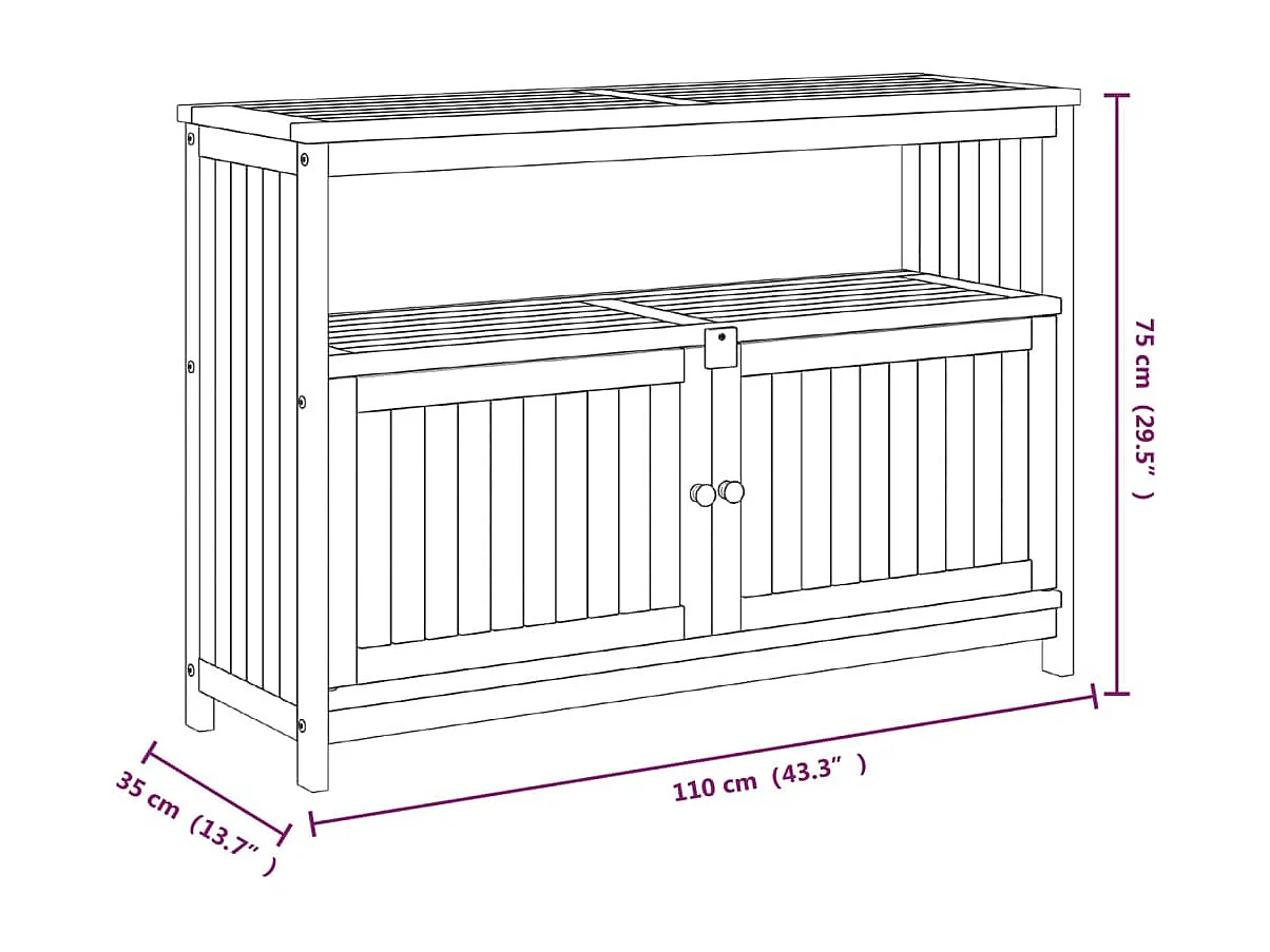 Jacques-Étienne-Francis  Table console de jardin 110x35x75 cm bois massif d'acacia