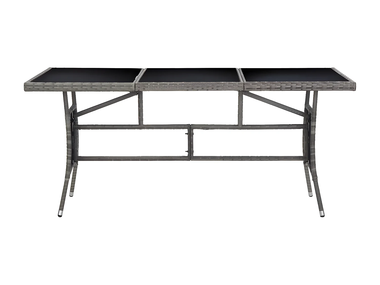 Prolenta Premium -  Tuintafel 170x80x74 cm poly rattan grijs