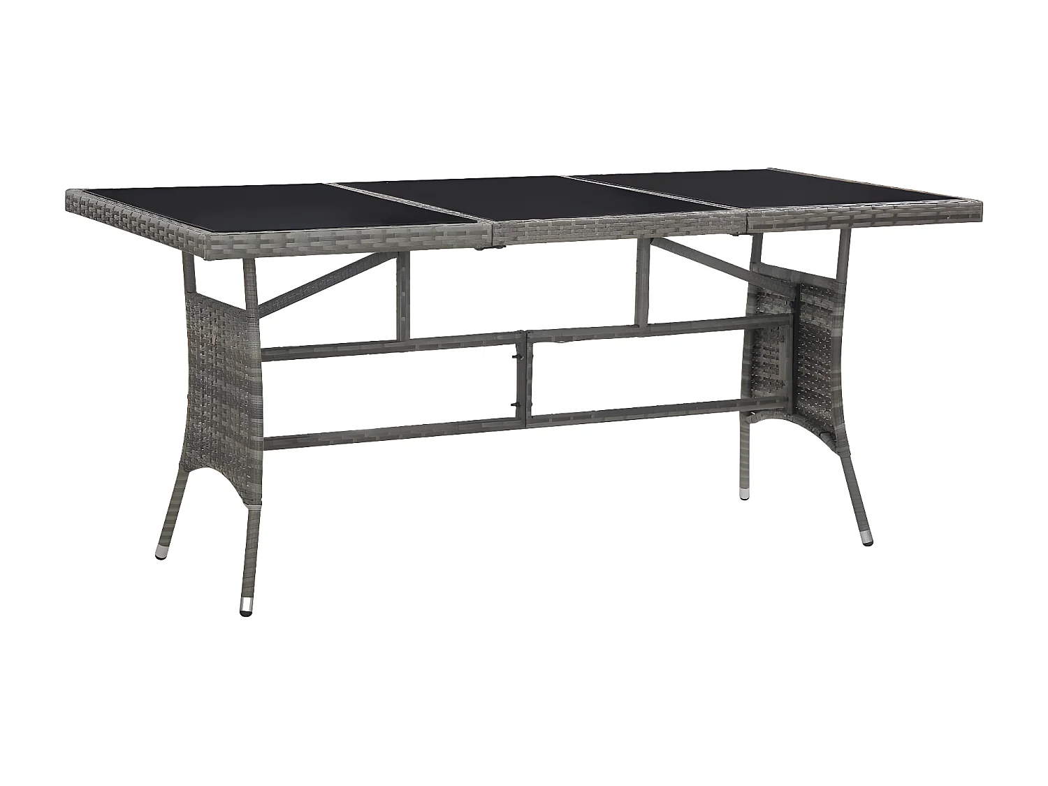 Prolenta Premium -  Tuintafel 170x80x74 cm poly rattan grijs