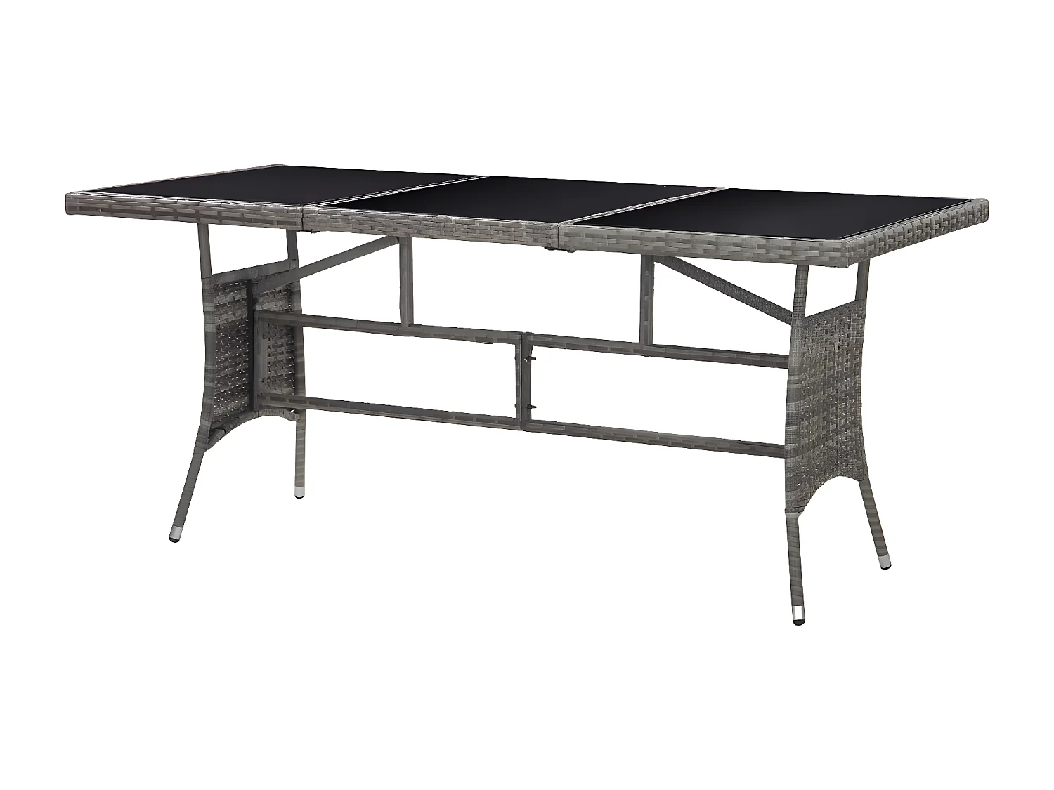 Prolenta Premium -  Tuintafel 170x80x74 cm poly rattan grijs