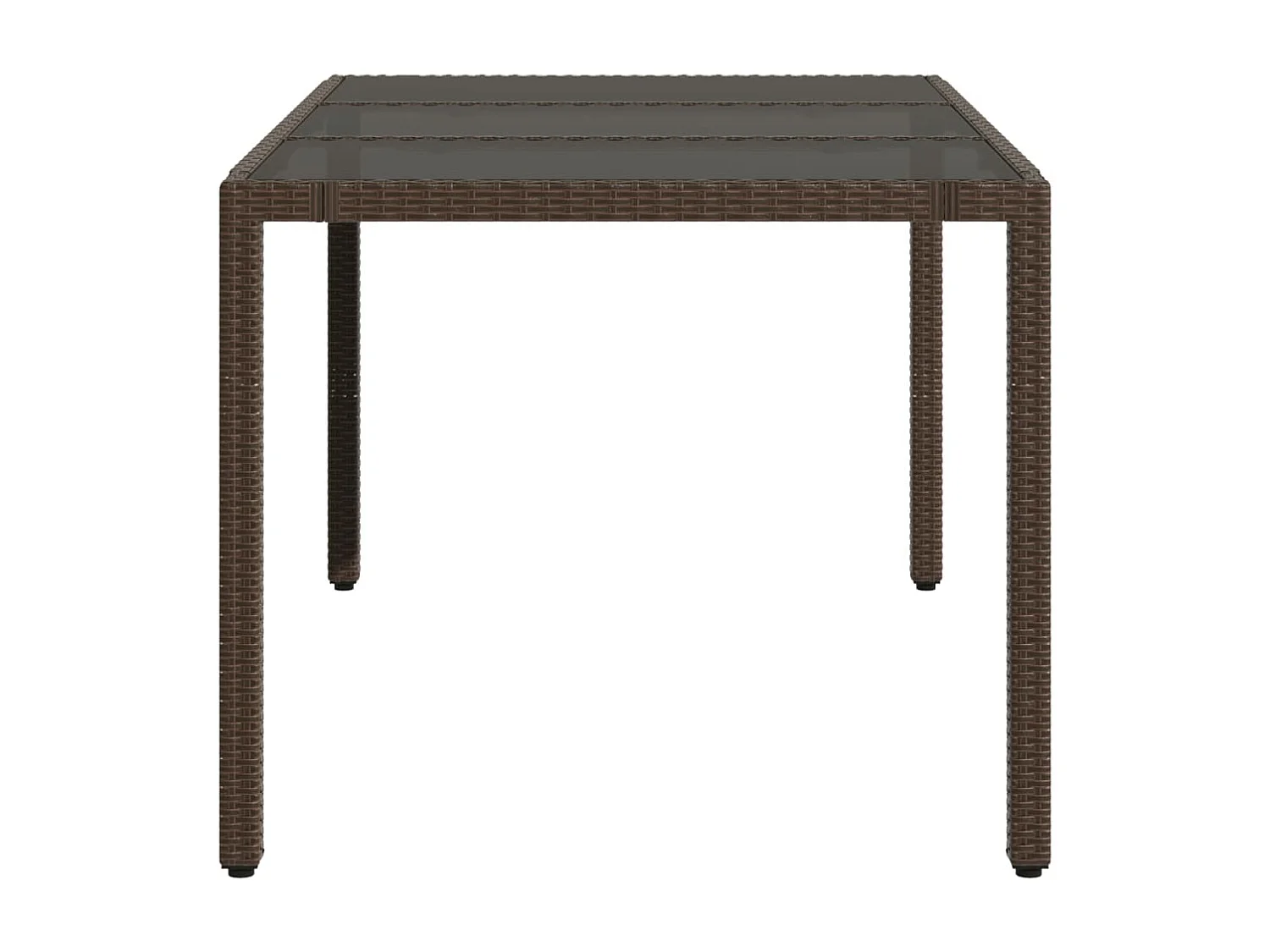 Michiel  Tuintafel met glazen blad 150x90x75 cm poly rattan bruin