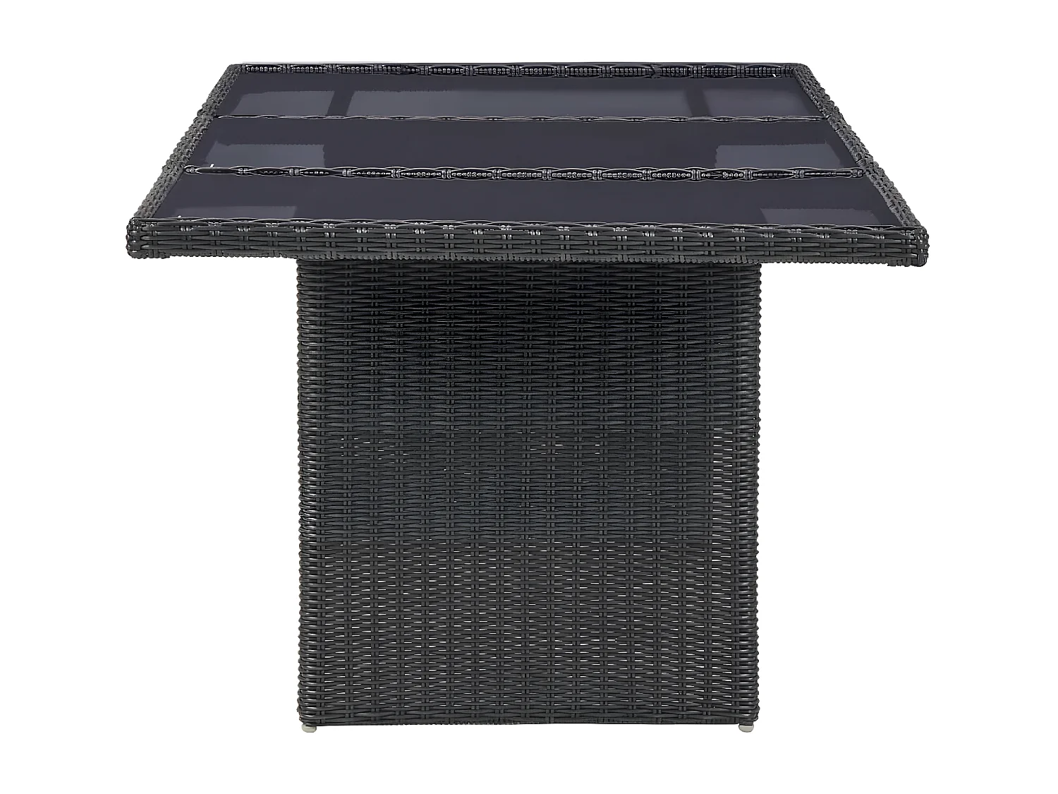 Christina  Tuintafel 200x100x74 cm glas en poly rattan zwart