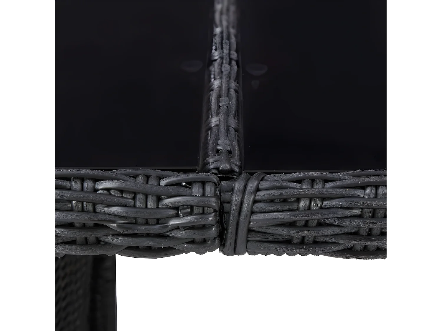 Christina  Tuintafel 200x100x74 cm glas en poly rattan zwart