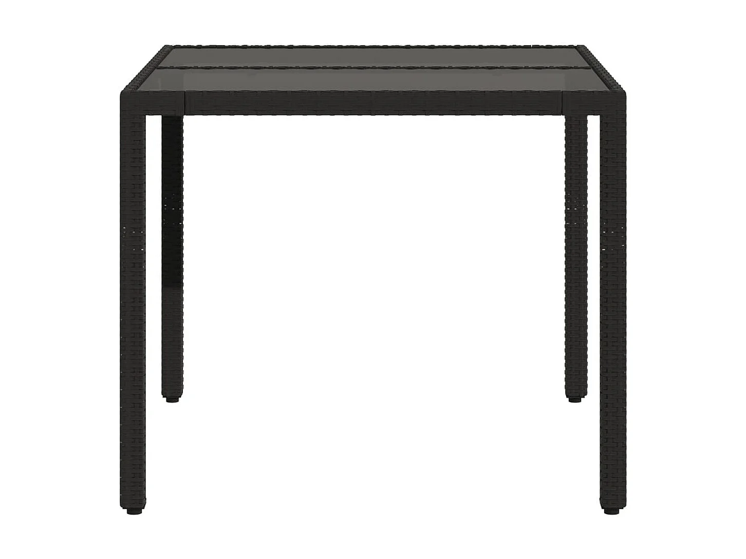 Michiel  Tuintafel met glazen blad 90x90x75 cm poly rattan