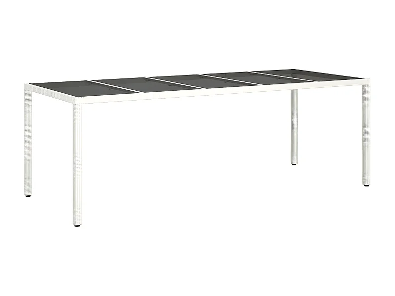 Roos  Tuintafel 250x100x75 cm poly rattan en gehard glas wit
