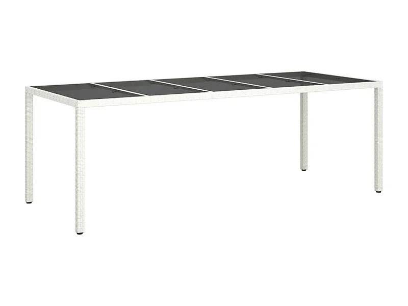 Roos  Tuintafel 250x100x75 cm poly rattan en gehard glas wit