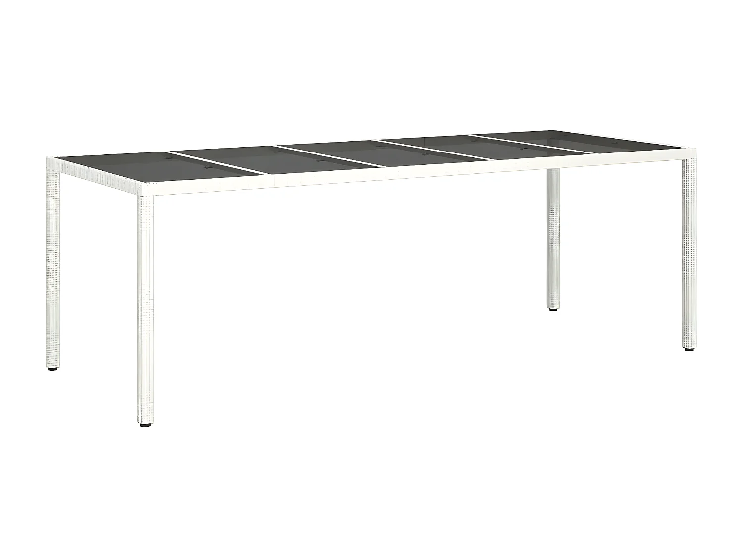 Roos  Tuintafel 250x100x75 cm poly rattan en gehard glas wit