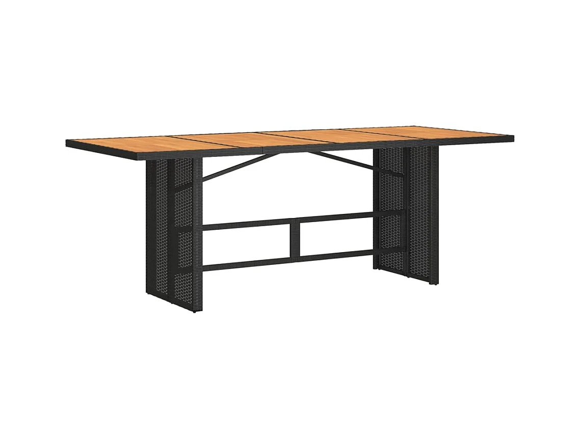 Cavan Lower  Table de jardin avec dessus en bois d'acacia noir 190x80x74 cm