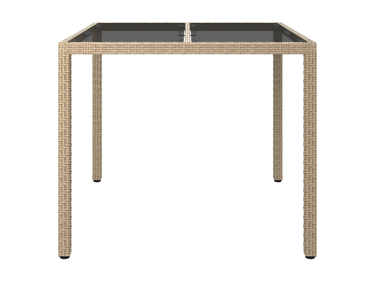 Harko  Tuintafel 90x90x75 cm gehard glas en poly rattan beige