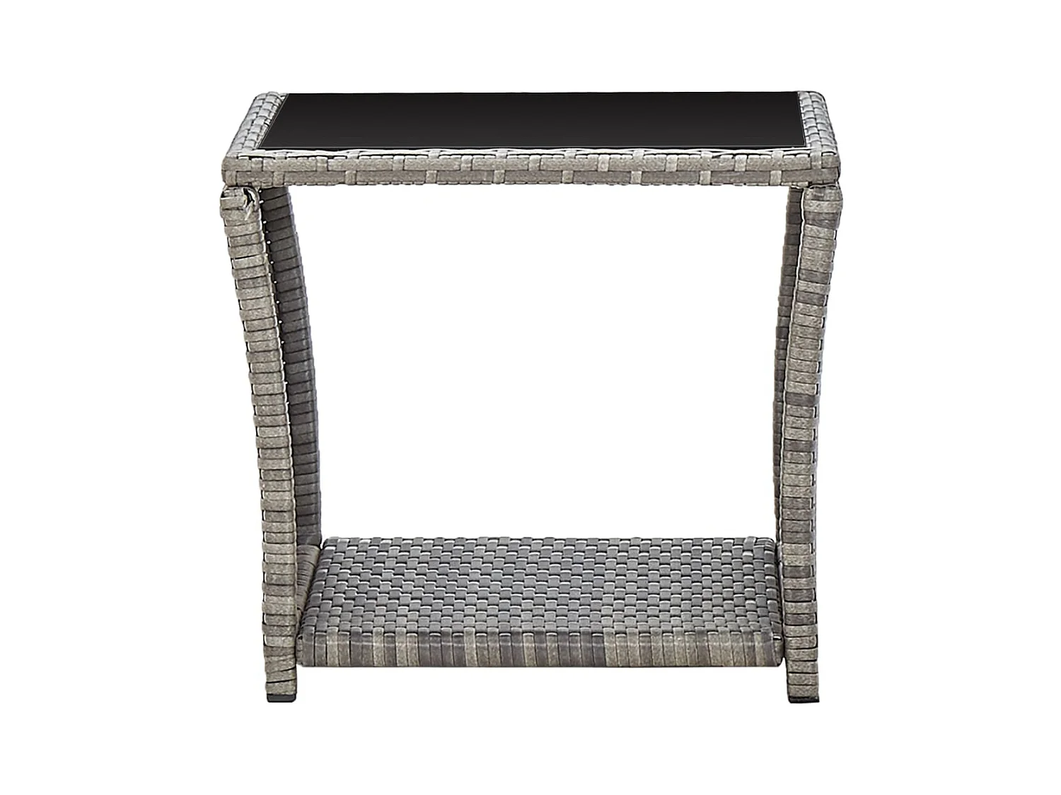 Paul-Étienne  Table basse Gris 45x45x40 cm Résine tressée et verre