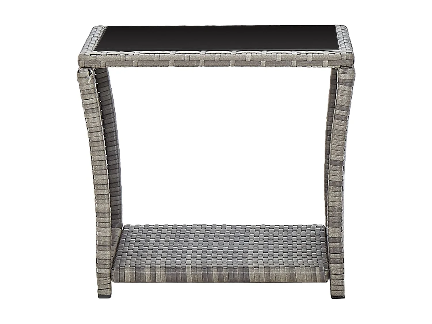 Paul-Étienne  Table basse Gris 45x45x40 cm Résine tressée et verre