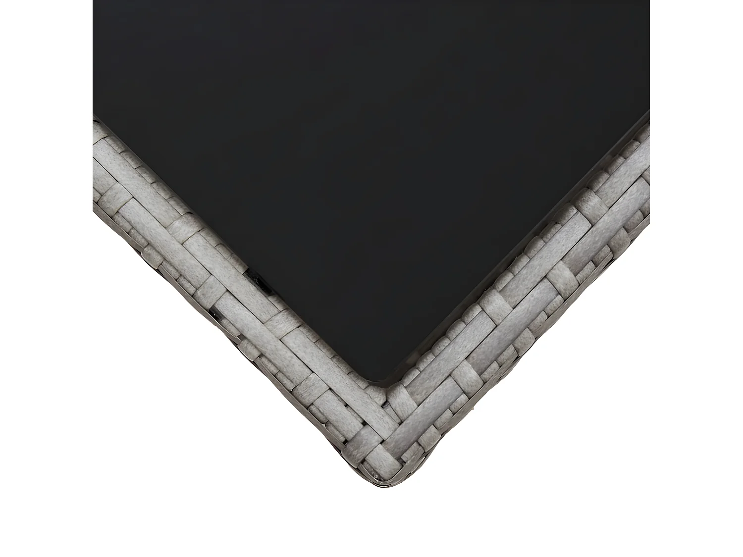 Paul-Étienne  Table basse Gris 45x45x40 cm Résine tressée et verre