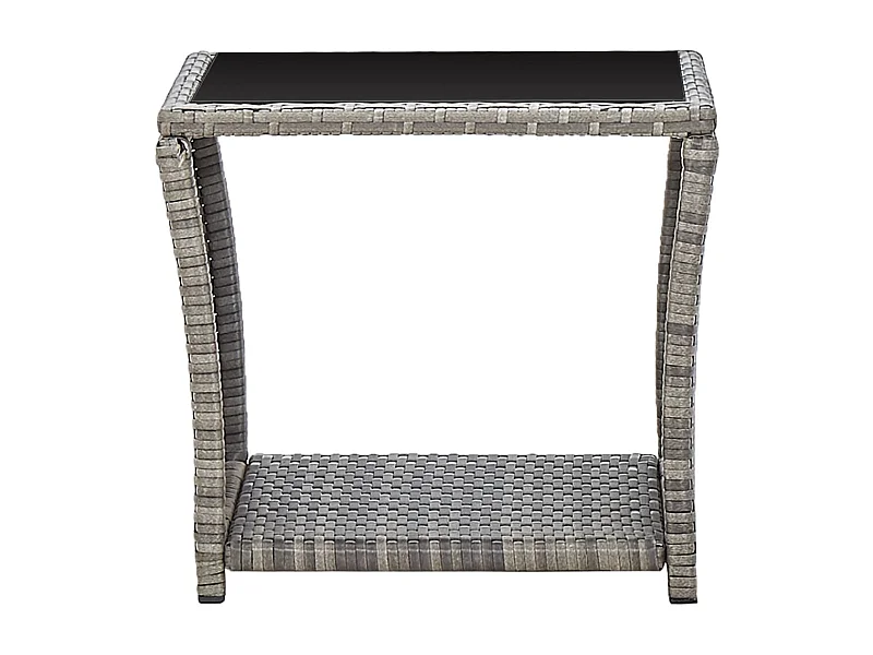 Paul-Étienne  Table basse Gris 45x45x40 cm Résine tressée et verre