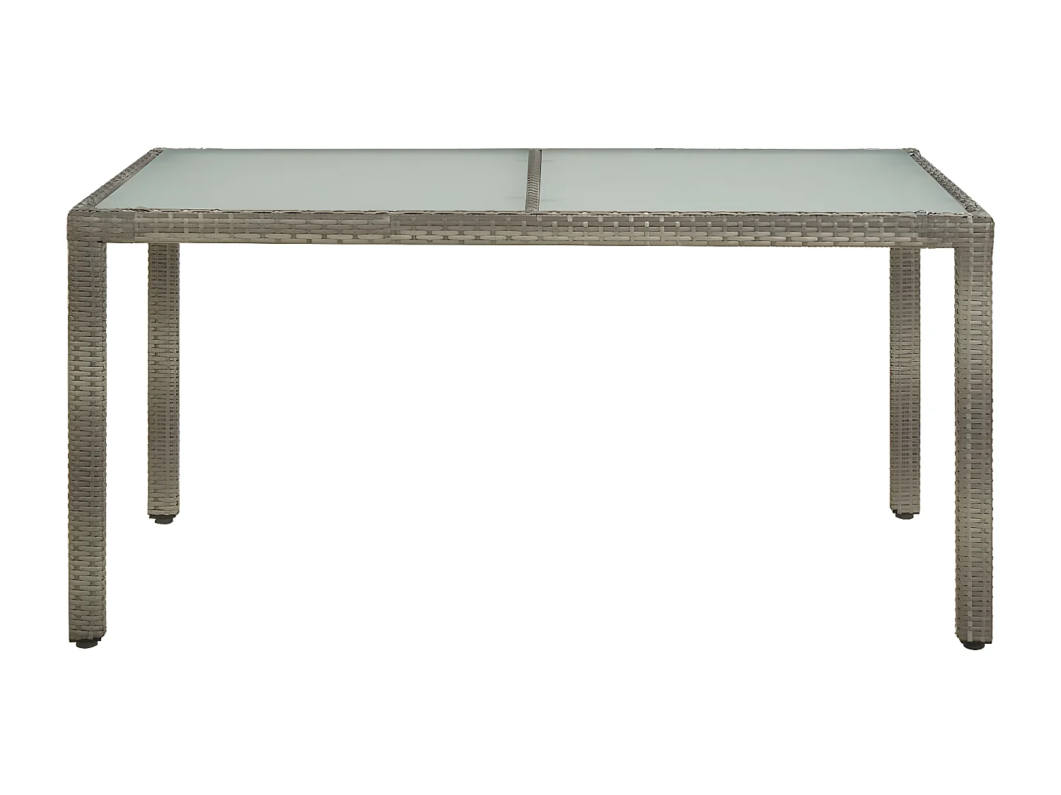 Harko  Table de jardin 150x90x75 cm Verre trempé et poly rotin Gris