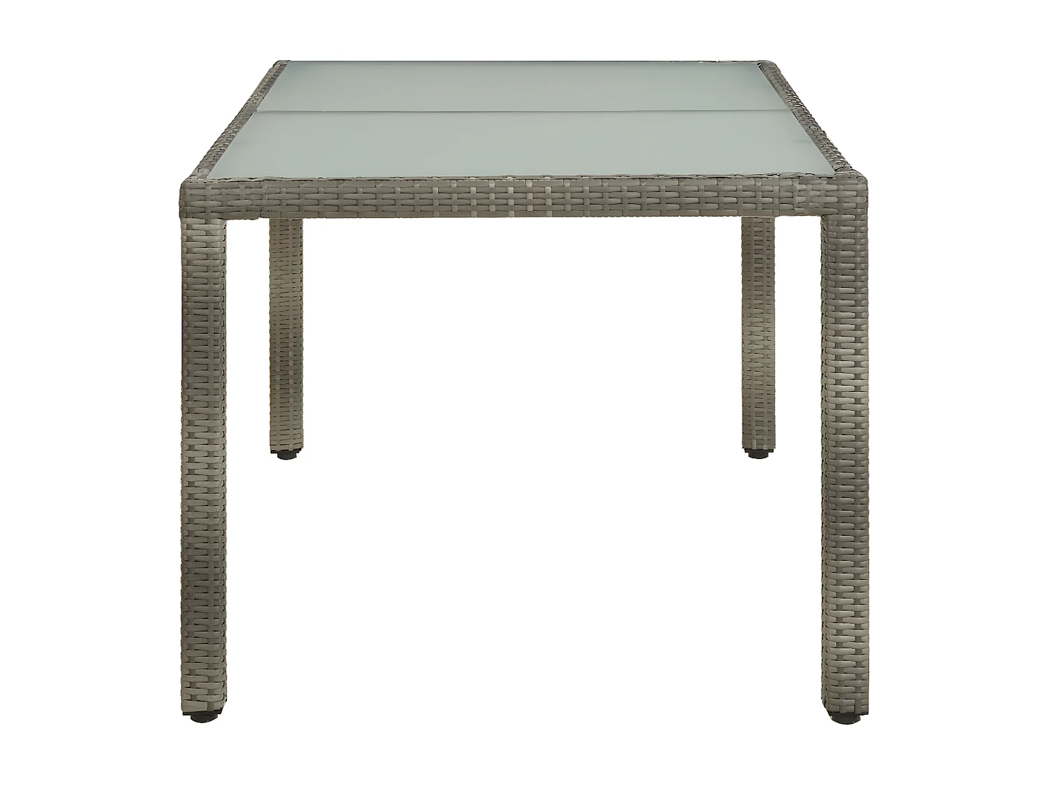 Harko  Table de jardin 150x90x75 cm Verre trempé et poly rotin Gris
