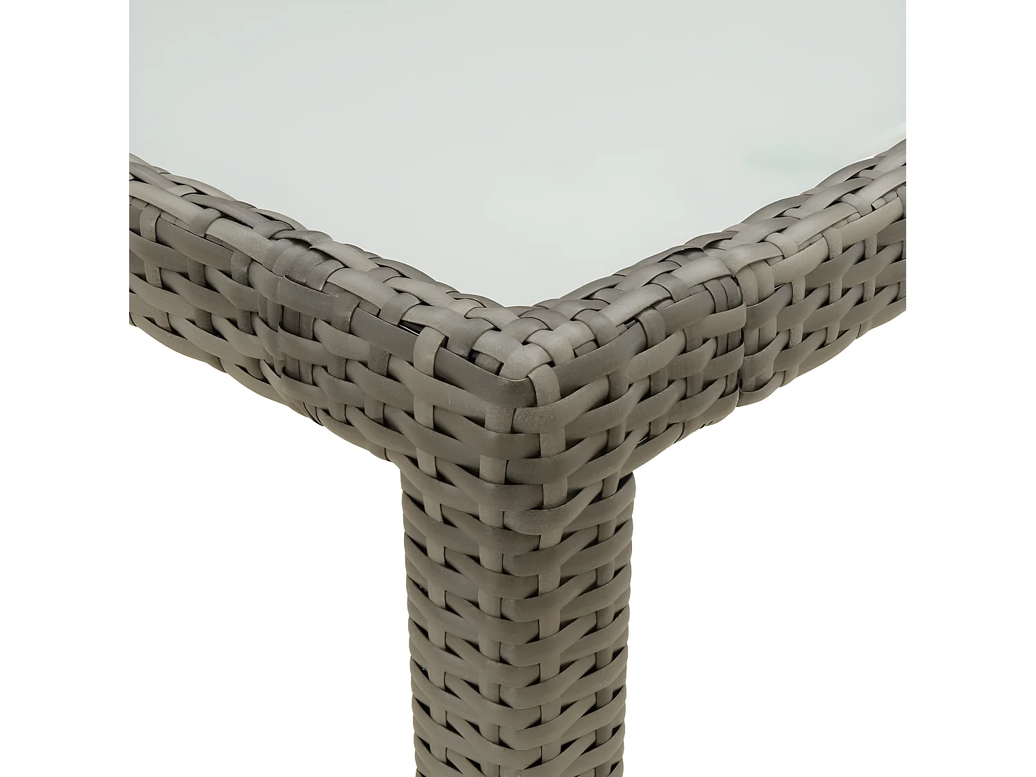 Harko  Table de jardin 150x90x75 cm Verre trempé et poly rotin Gris