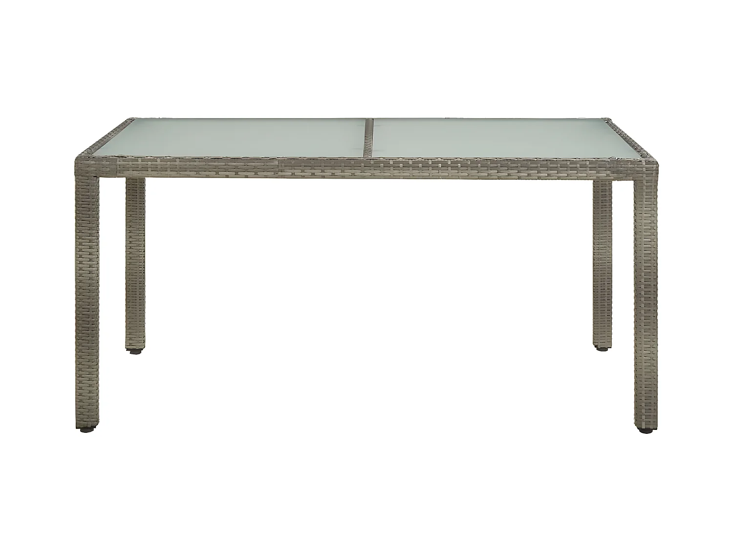 Harko  Table de jardin 150x90x75 cm Verre trempé et poly rotin Gris