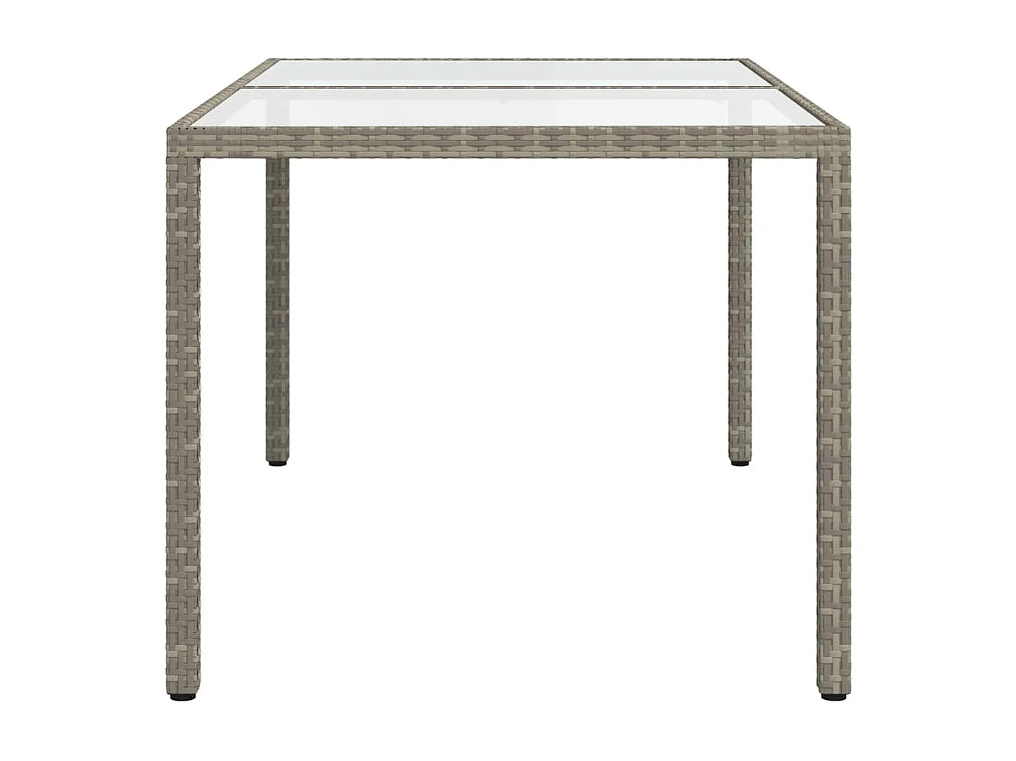 Harko  Table de jardin 150x90x75 cm Verre trempé et poly rotin Gris
