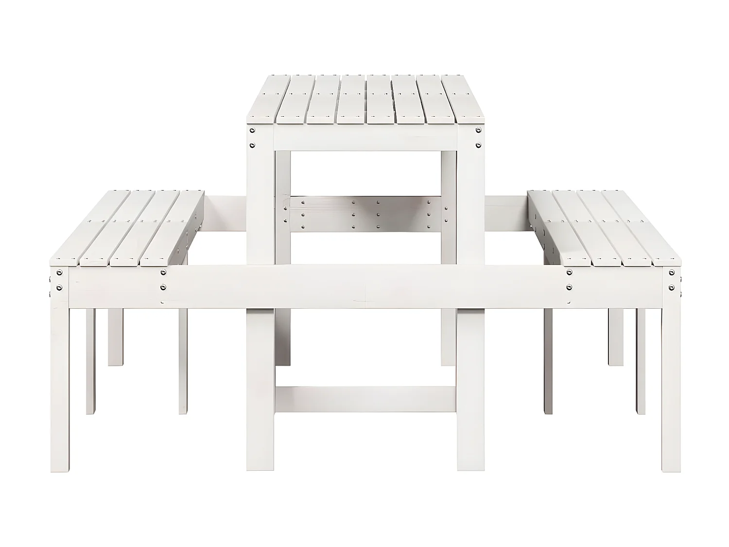 Horrin  Table de pique-nique blanc 160x134x75 cm bois massif de pin