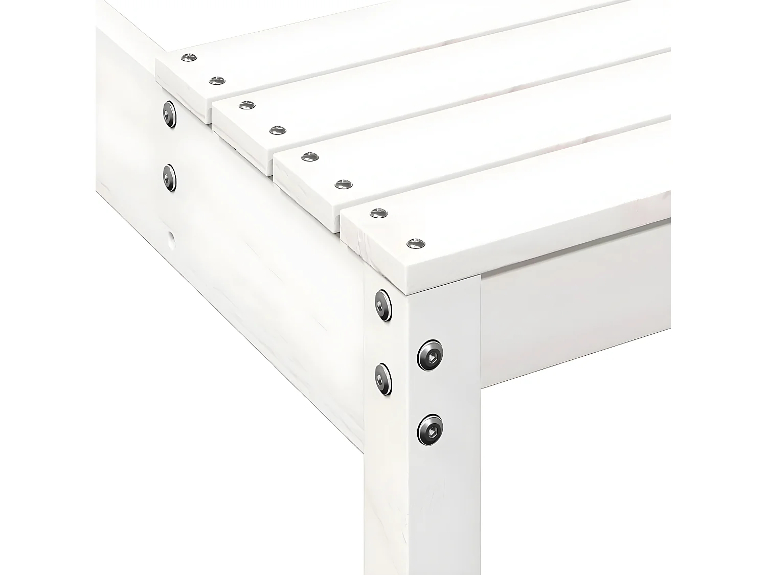 Horrin  Table de pique-nique blanc 160x134x75 cm bois massif de pin