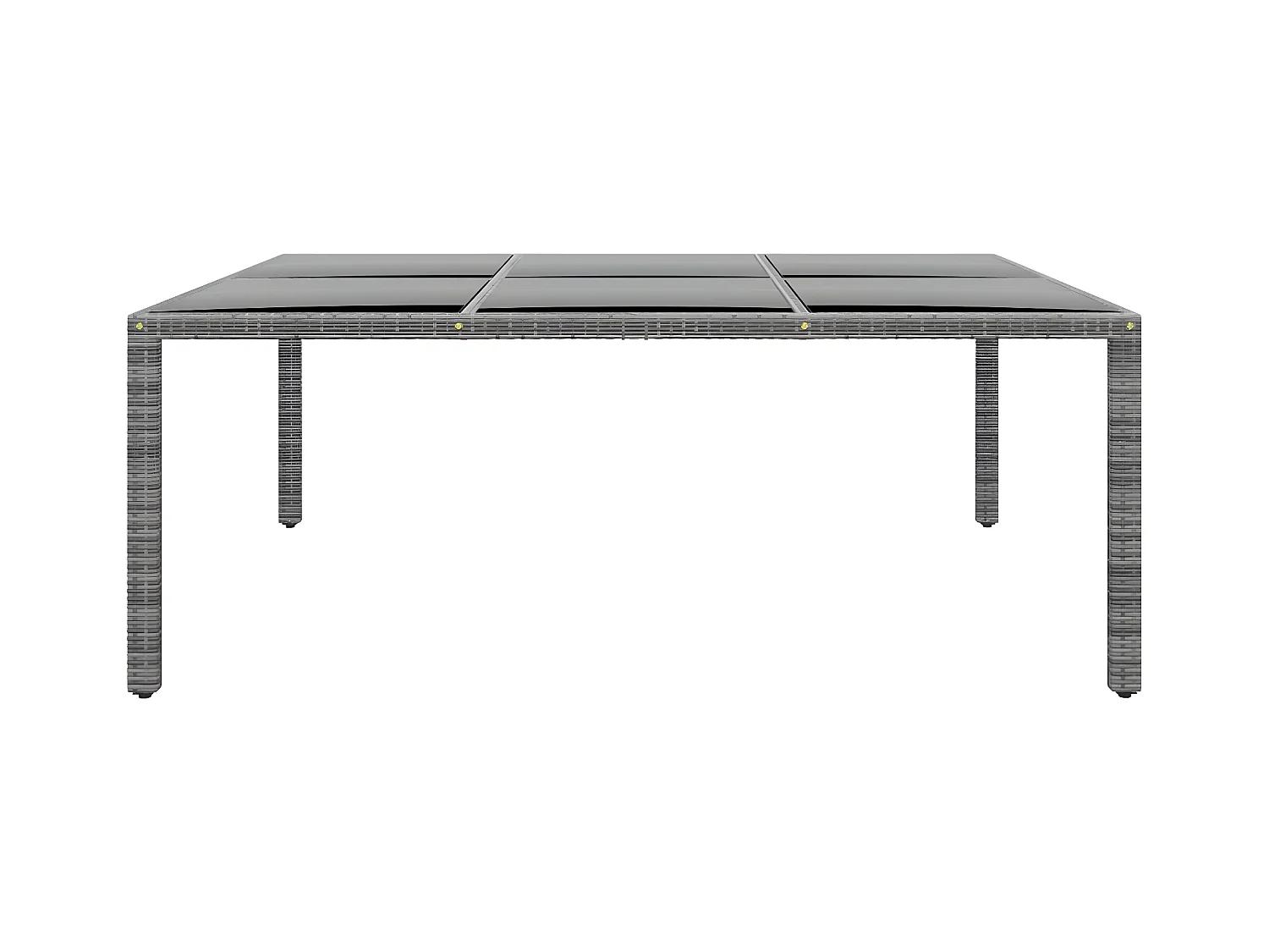 Hallgeir  Table de jardin 200x150x75 cm Verre trempé/résine tressée Gris