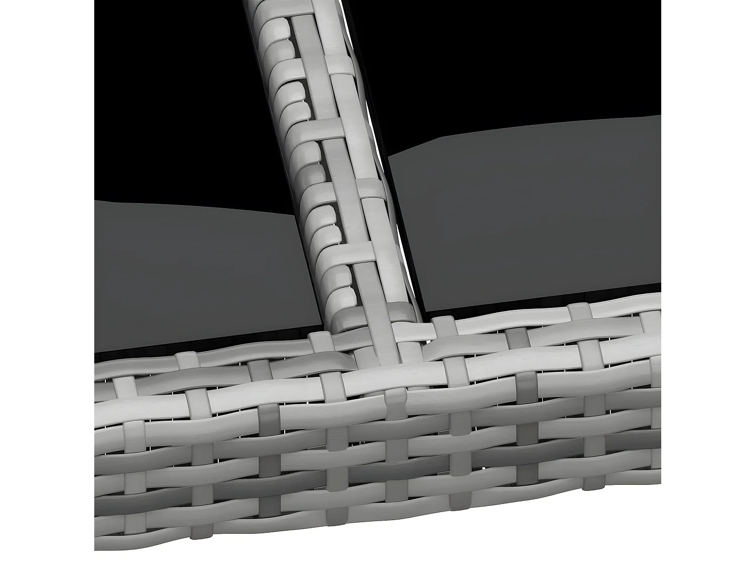 Hallgeir  Table de jardin 200x150x75 cm Verre trempé/résine tressée Gris