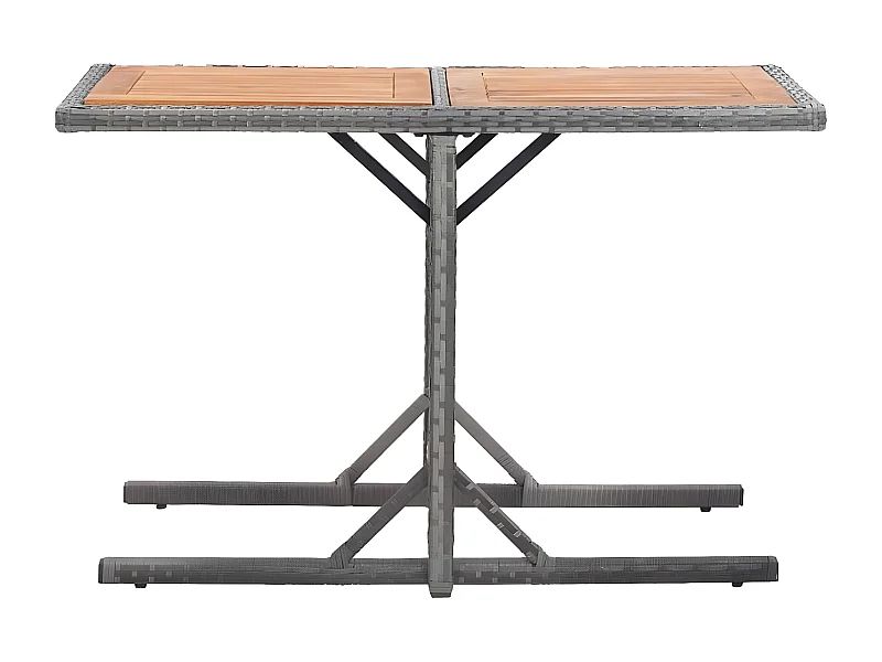 Drumsna  Tuintafel poly rattan en massief acaciahout antraciet