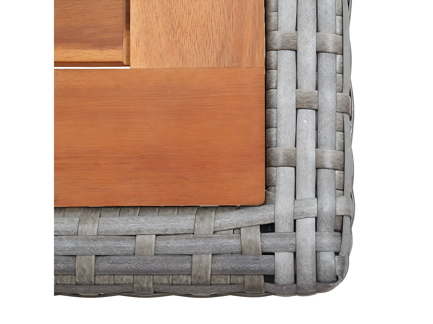 Drumsna  Tuintafel poly rattan en massief acaciahout antraciet