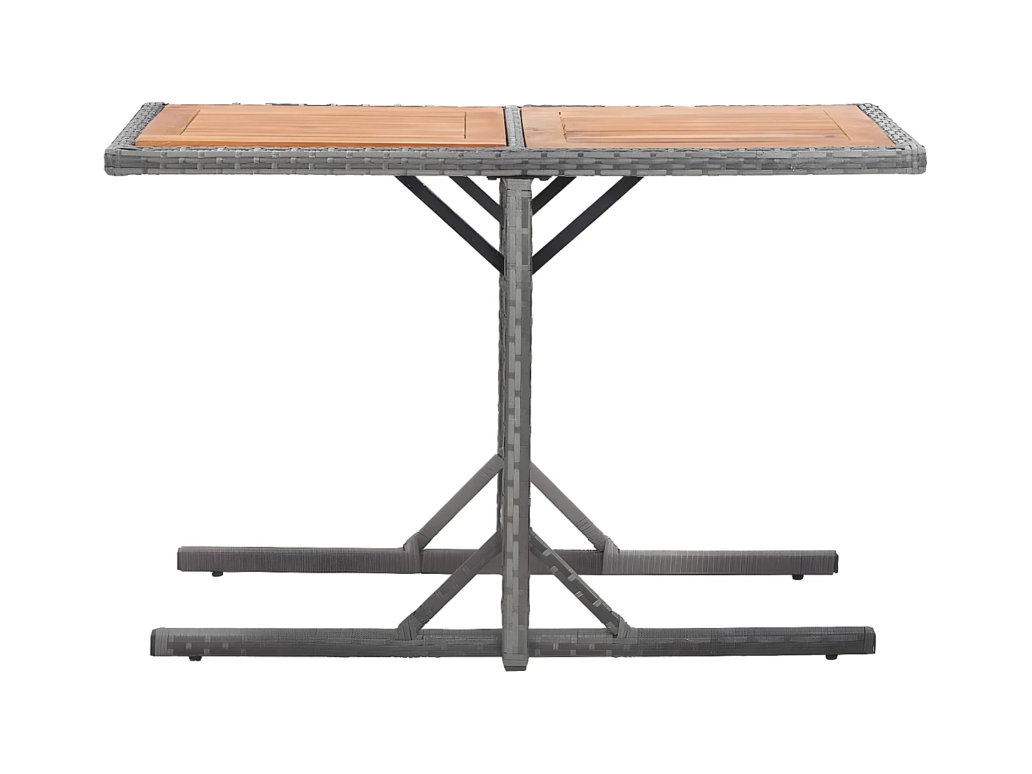 Drumsna  Tuintafel poly rattan en massief acaciahout antraciet