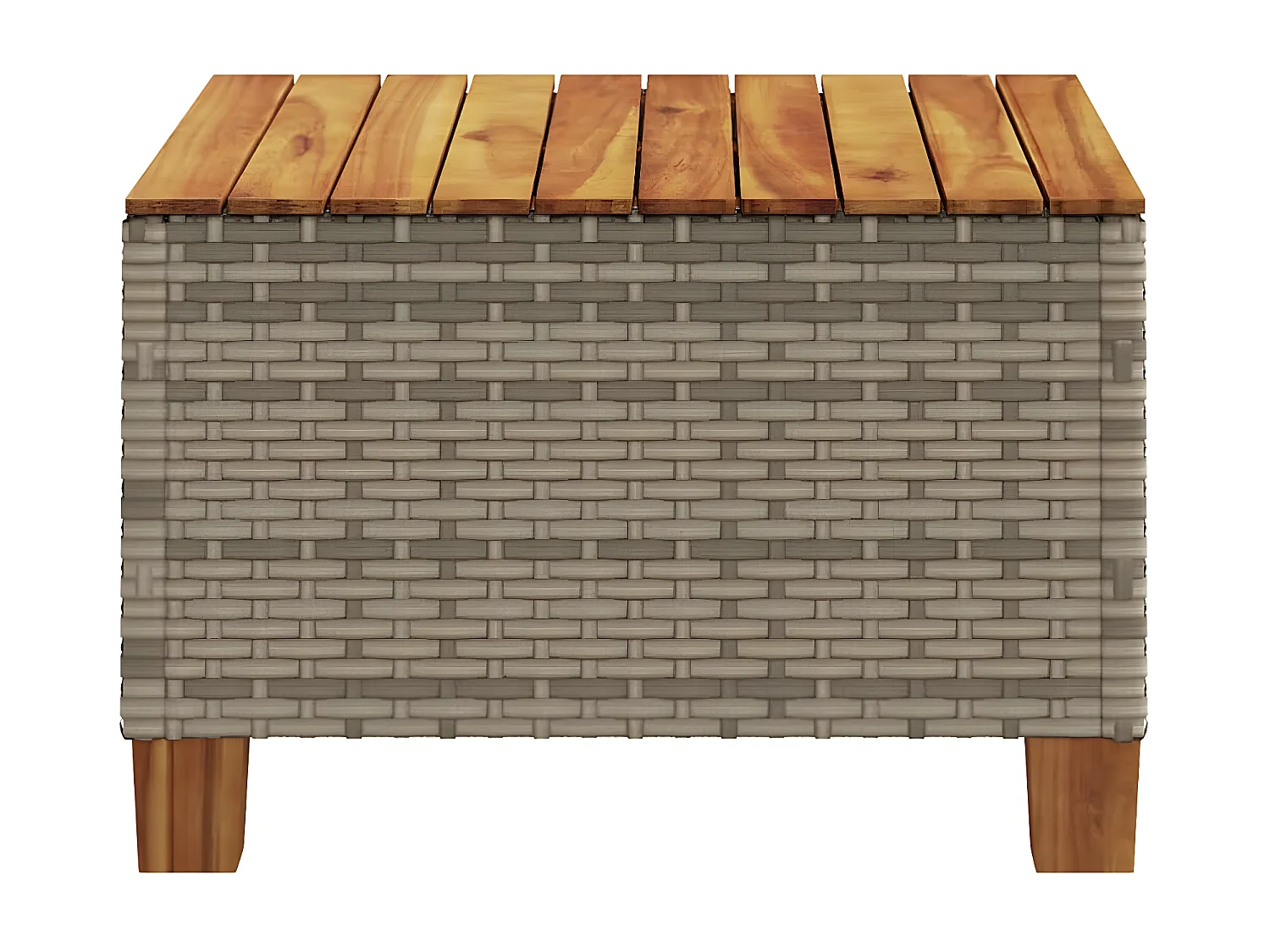 Cirlon  Table de jardin gris 55x55x36 cm résine tressée et bois acacia